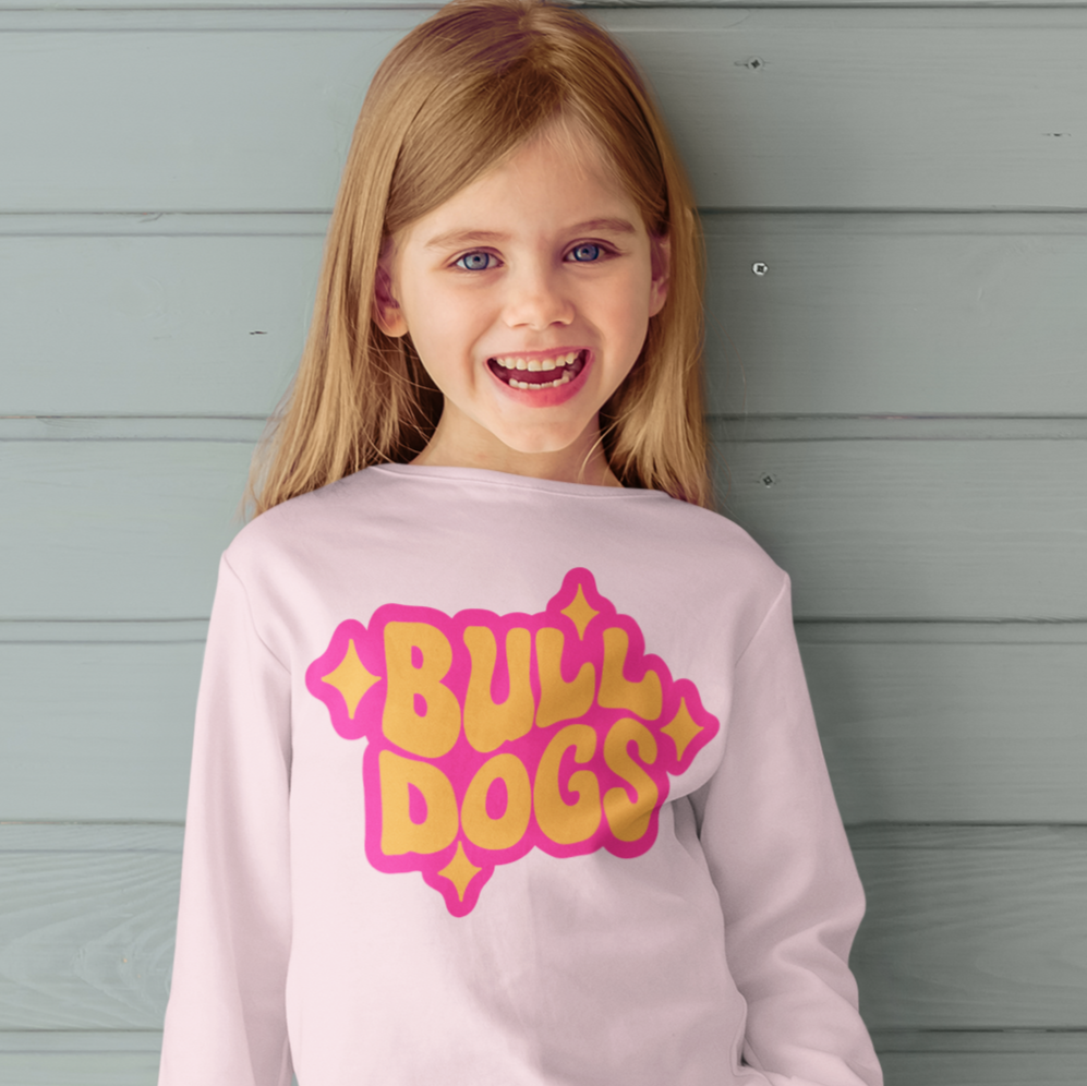 Bulldogs Pink Retro Mascot Shirt Design SVG