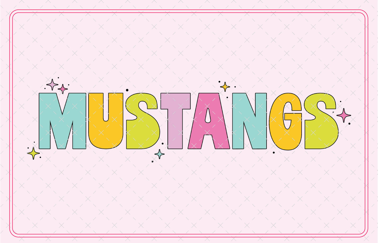 Mustangs Mascot Bubble Cute SVG Digital Download Design File