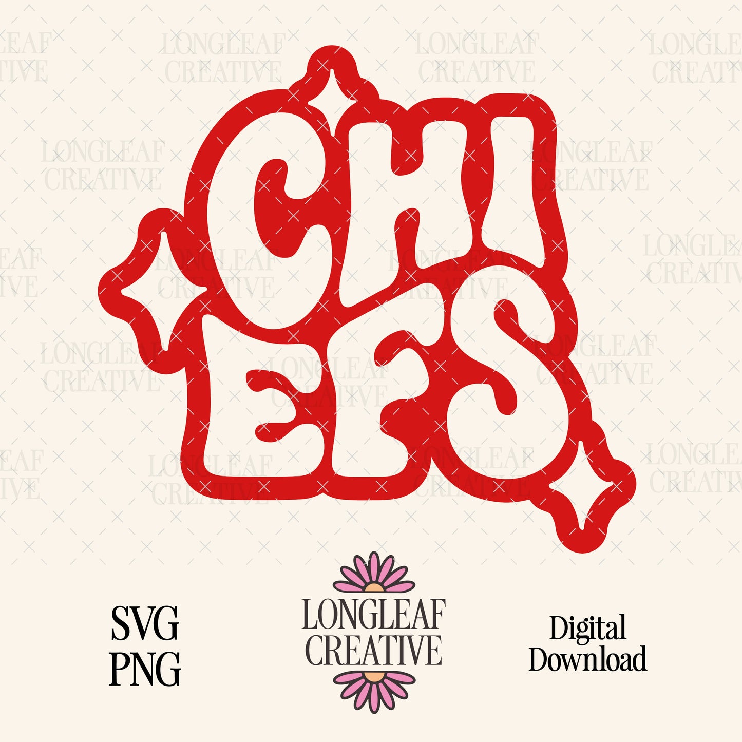 Chiefs Mascot Retro Stars SVG Digital Download Design File