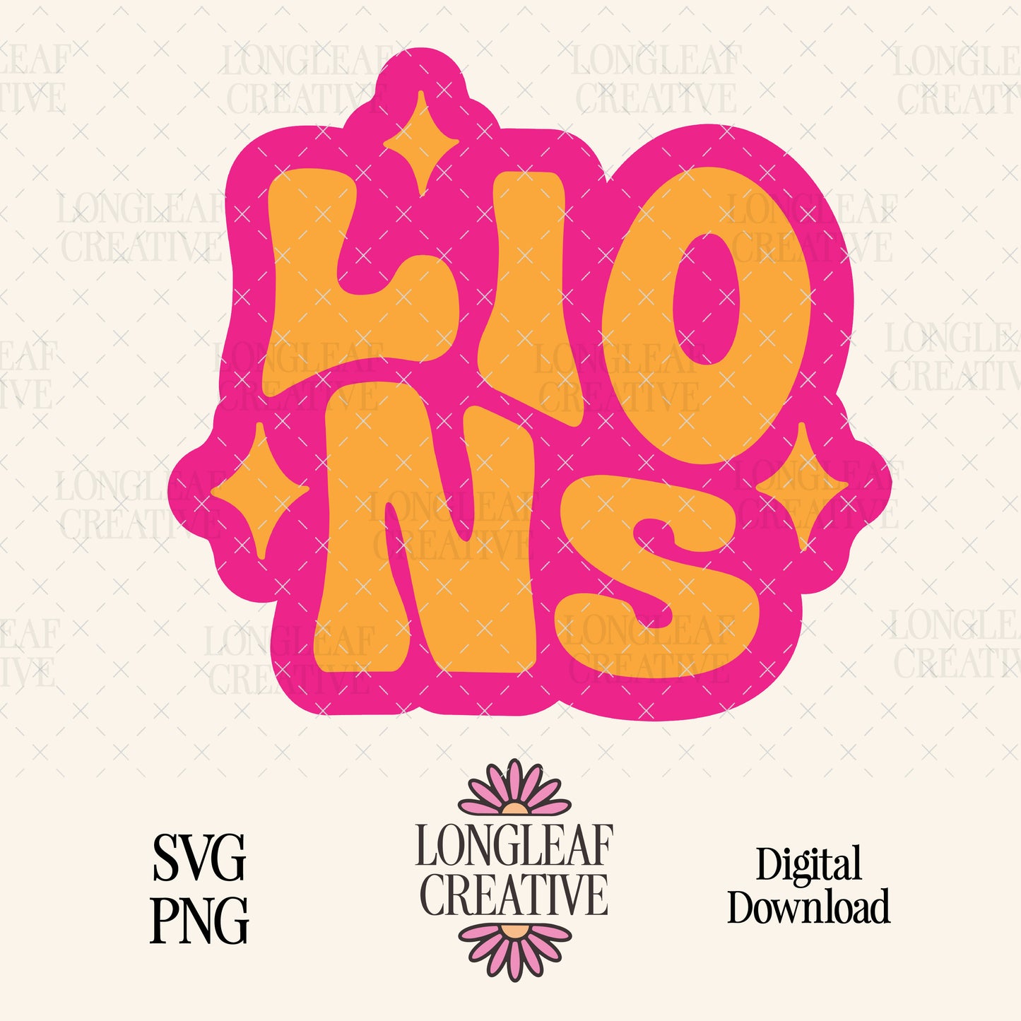 Lions Retro Stars SVG Digital Download Design File