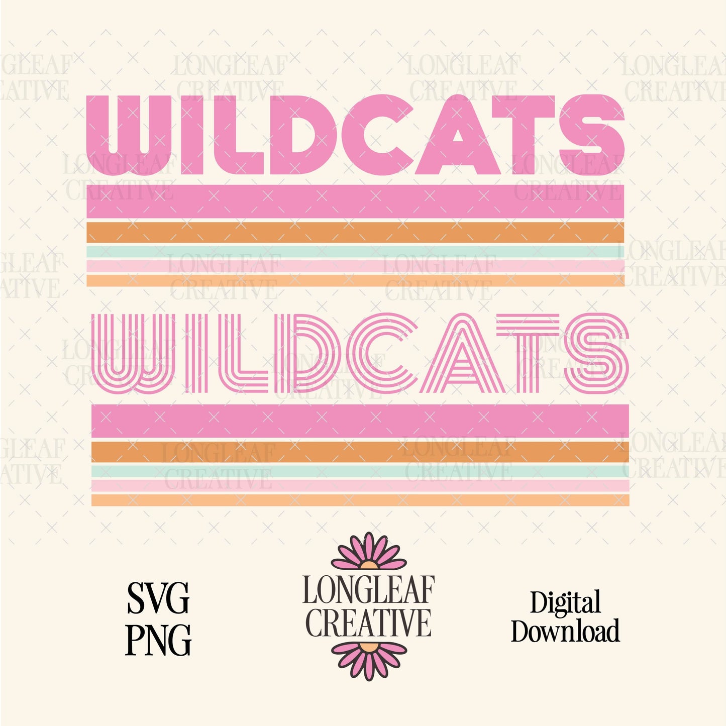 Wildcats Retro Line Mascot SVG Digital Download Design File