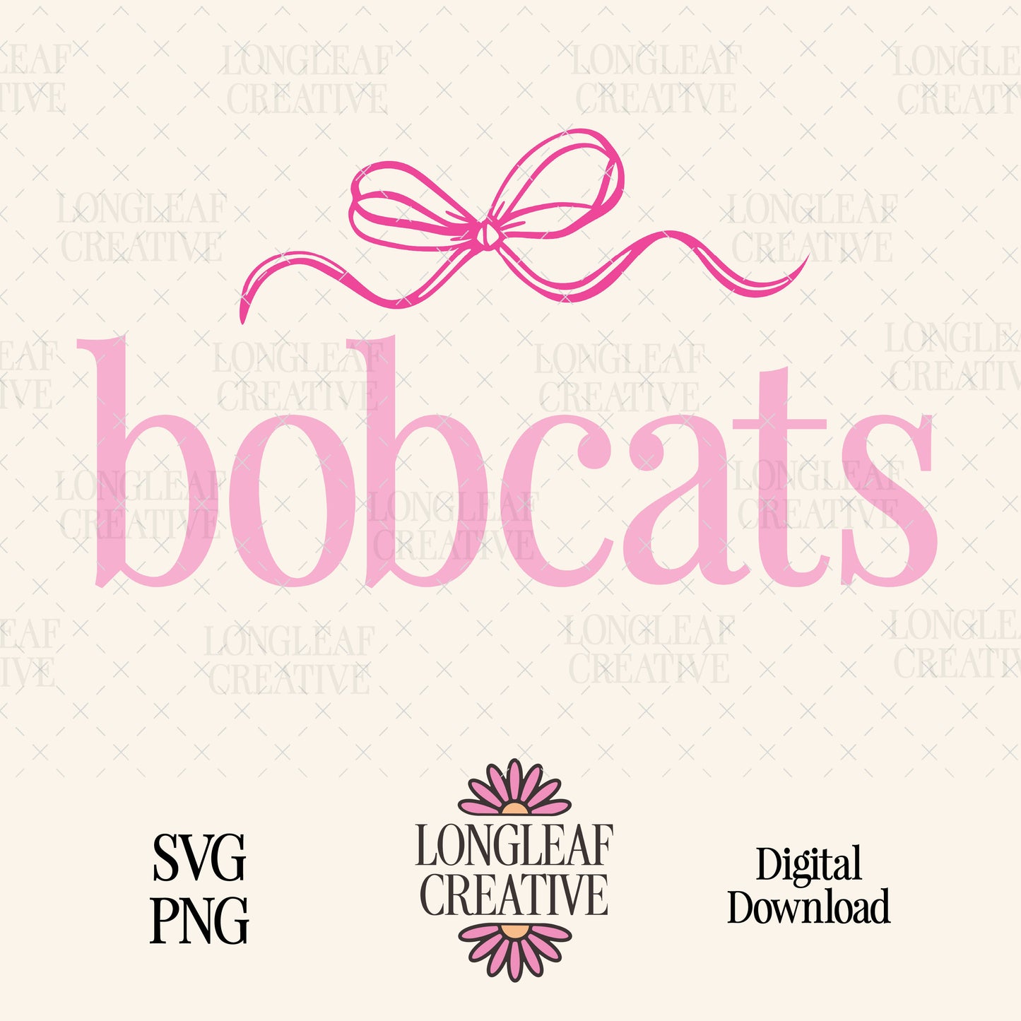 Bobcats Bow Mascot SVG Digital Download Design File