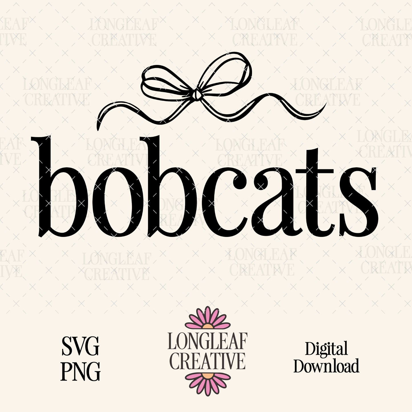 Bobcats Bow Mascot SVG Digital Download Design File