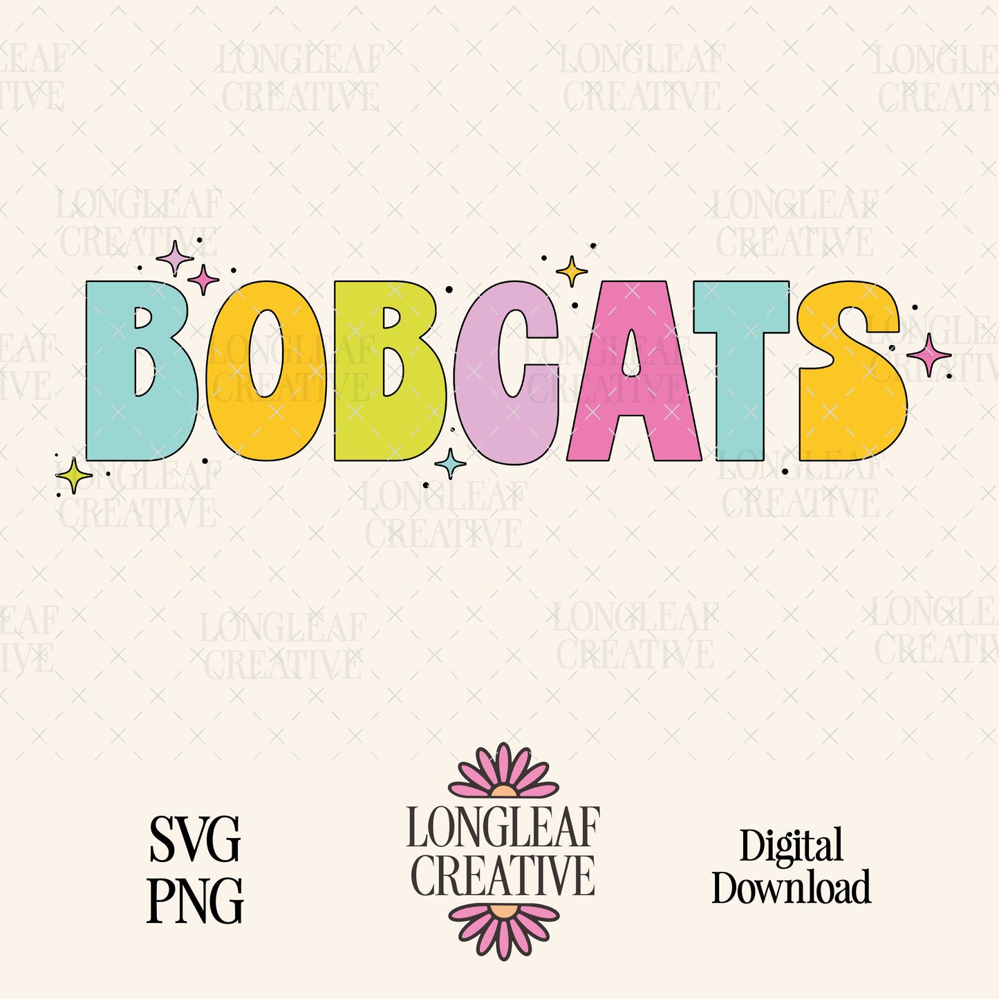 Bobcats Mascot Bubble Cute SVG Digital Download Design File