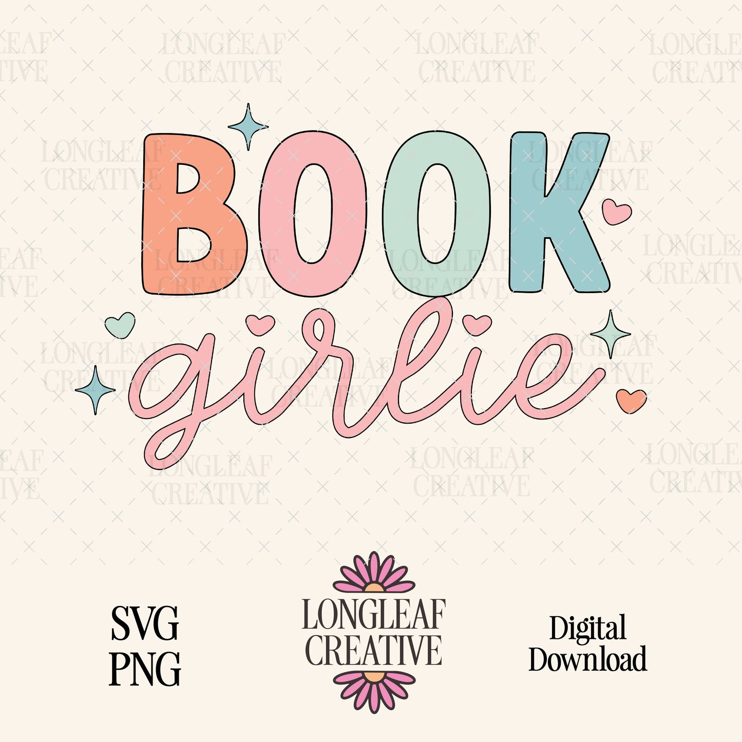 Book Girlie SVG Digital Download Design File