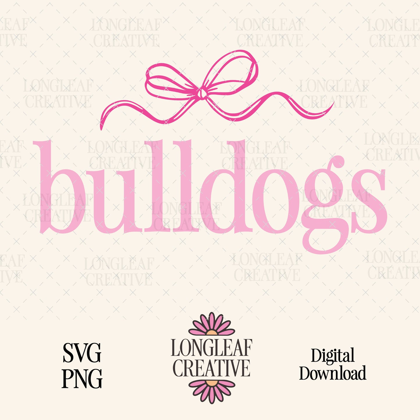 Bulldogs Bow Mascot SVG Digital Download Design File