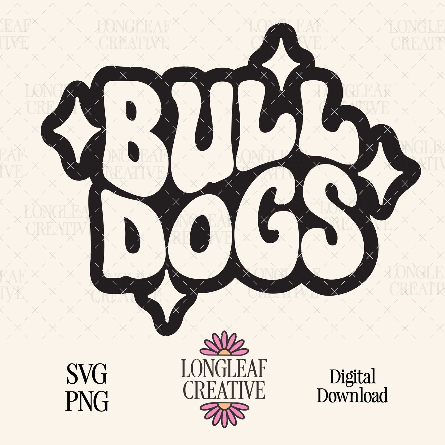 Bulldogs Retro Mascot SVG Digital Download Design File