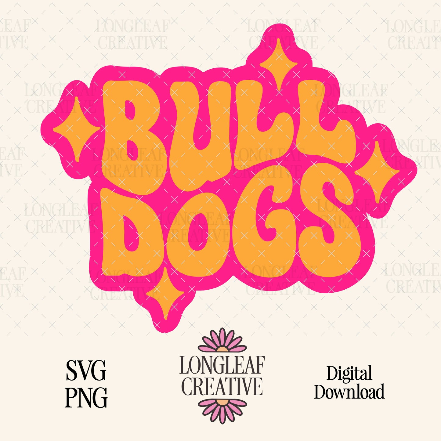 Bulldogs Retro Mascot SVG Digital Download Design File