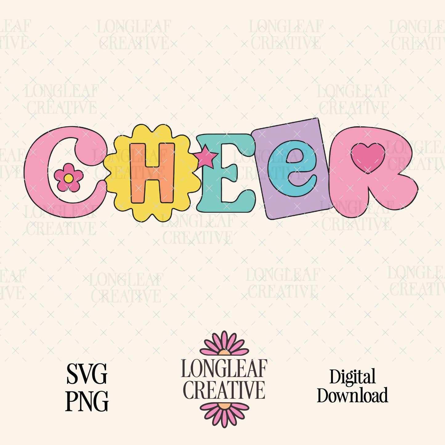 Cheer Fun Cheerleader Digital Download Design File