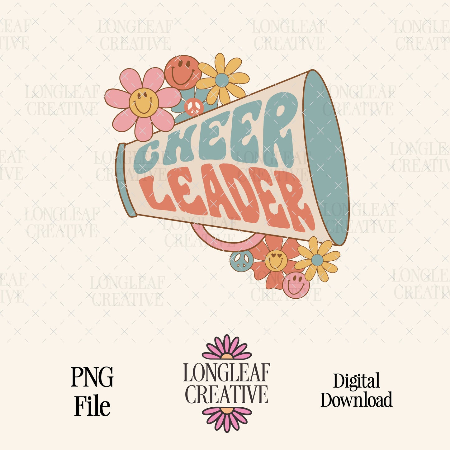 Cheerleader Groovy PNG Digital Download Design File