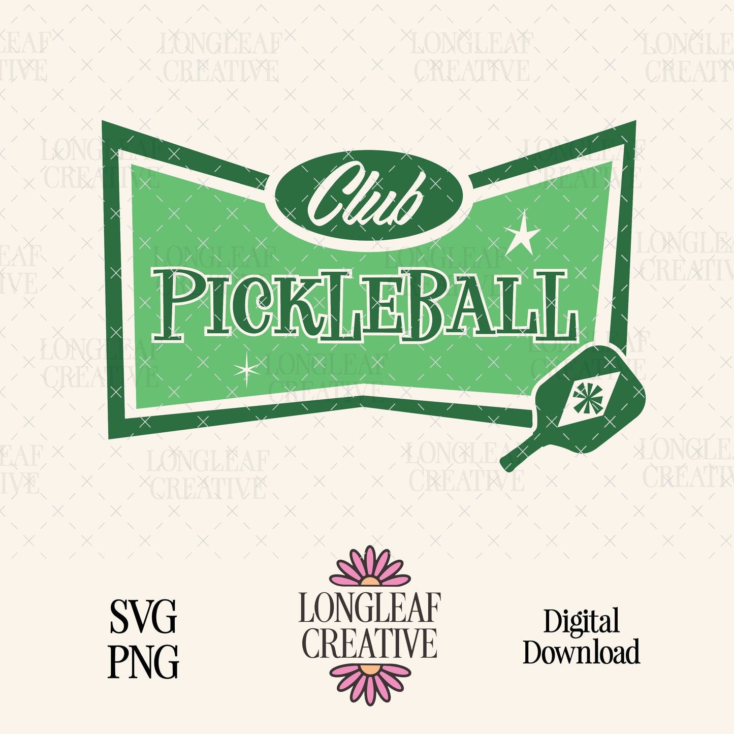 Club Pickleball SVG Digital Download Design File