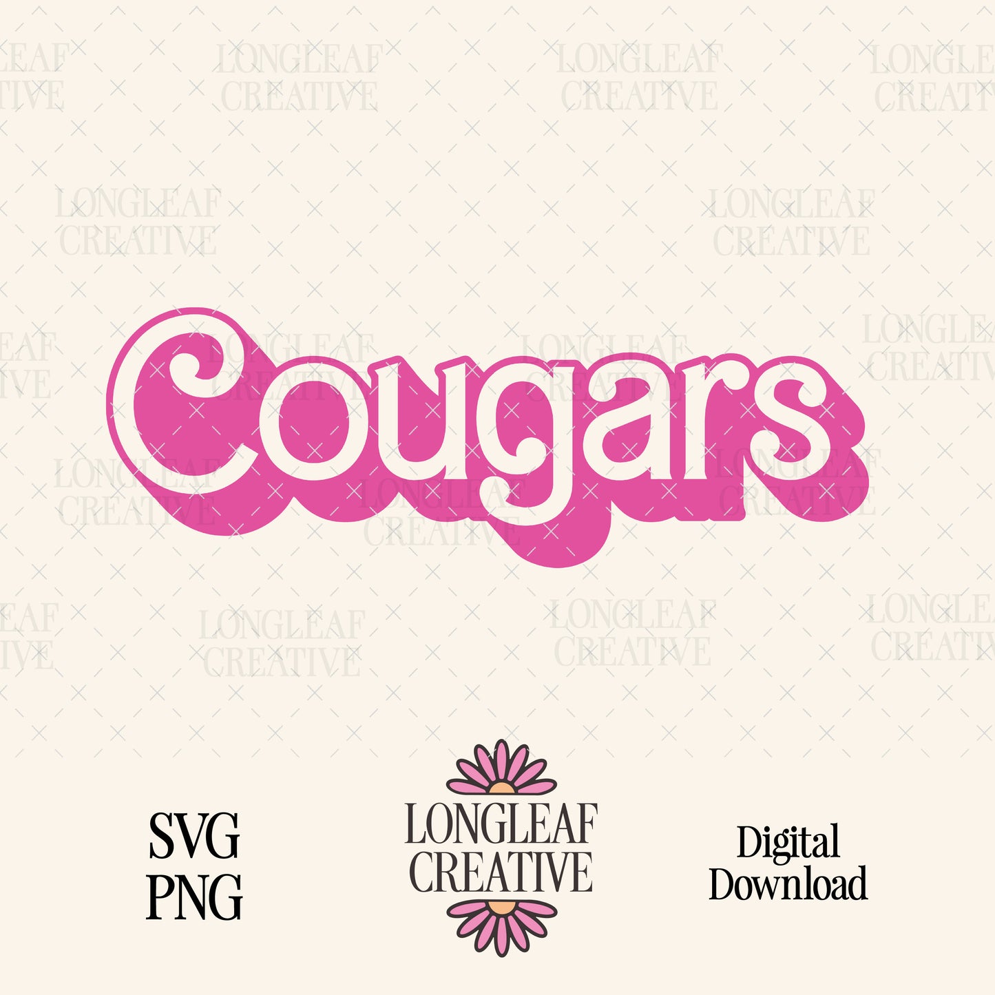 Cougars Mascot Barbie SVG Digital Download Design File
