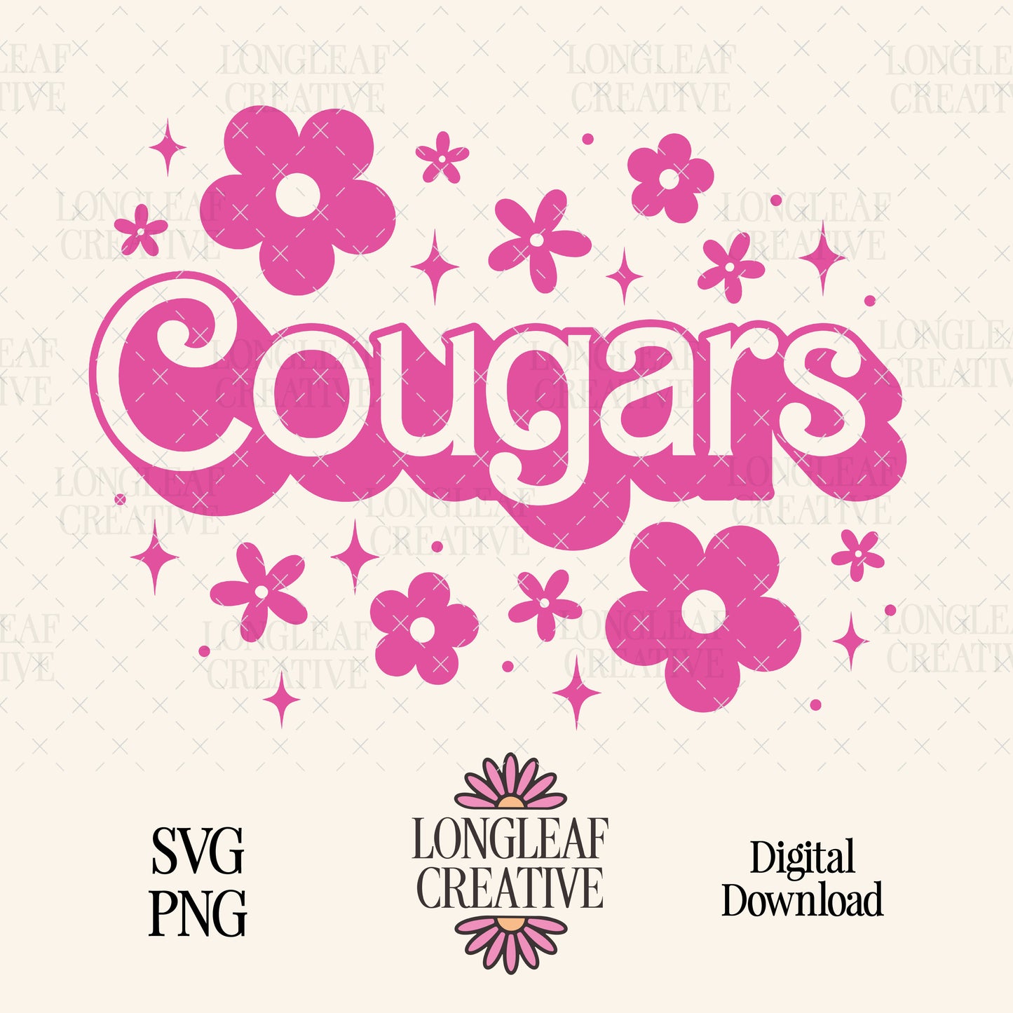 Cougars Mascot Barbie SVG Digital Download Design File