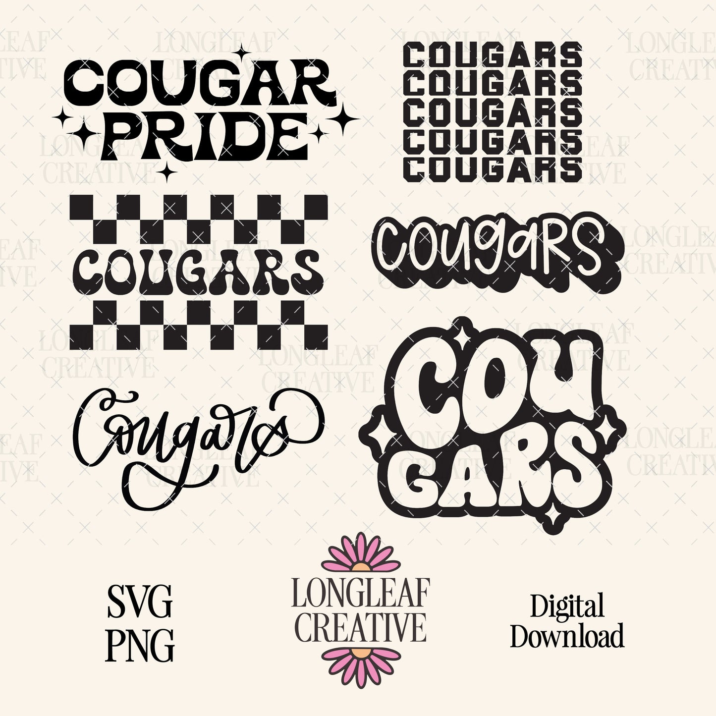 Cougars Mascot SVG Bundle