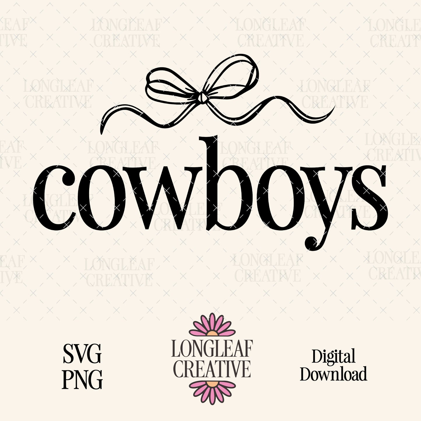 Cowboys Bow Mascot SVG Digital Download Design File
