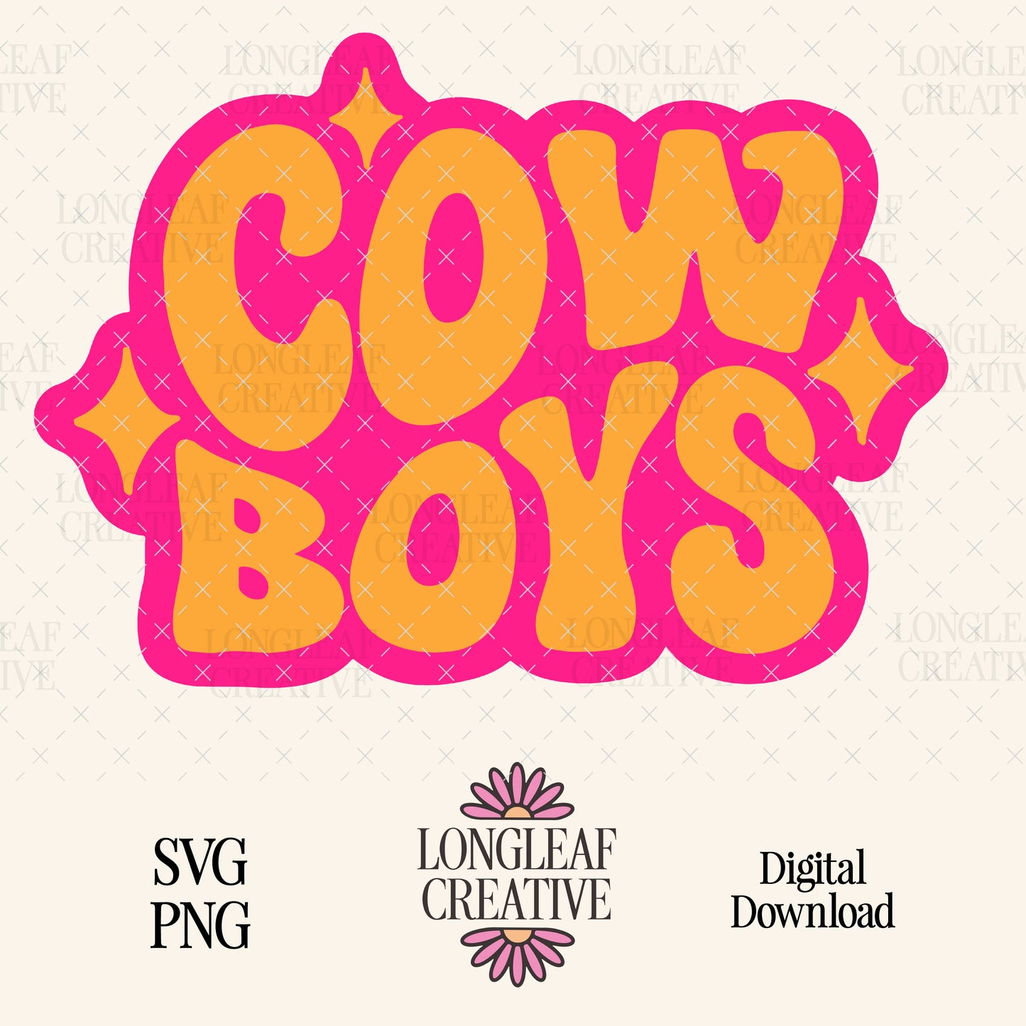 Cowboys Retro Mascot SVG Digital Download Design File