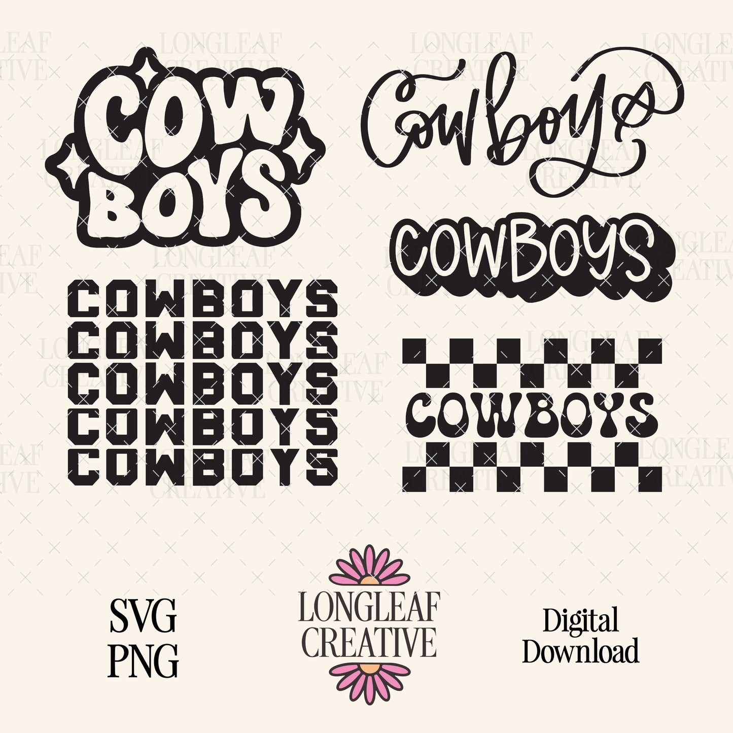 Cowboys Mascot SVG Bundle
