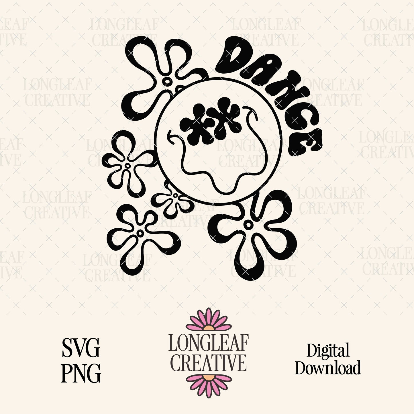 Dance Hippie Flowers Digital Download Design File