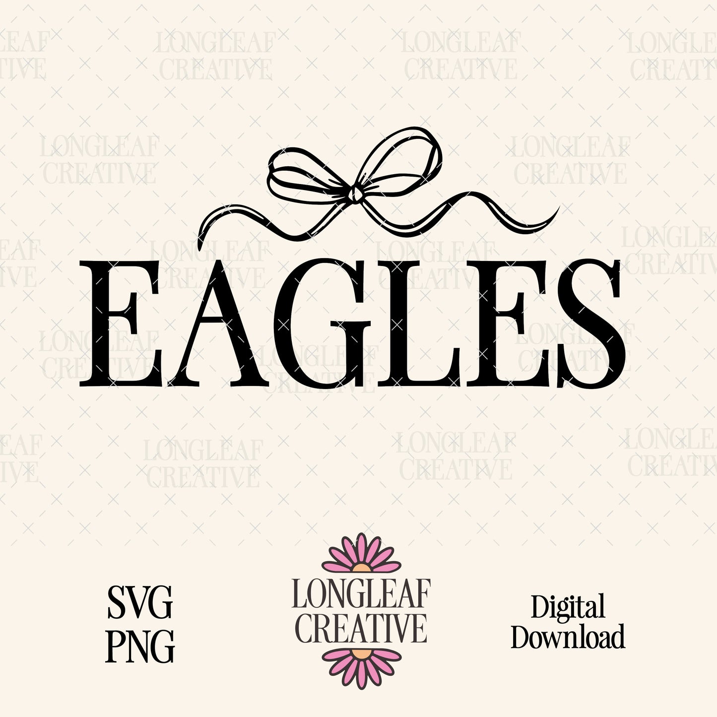 Eagles Bow Mascot SVG Digital Download Design File