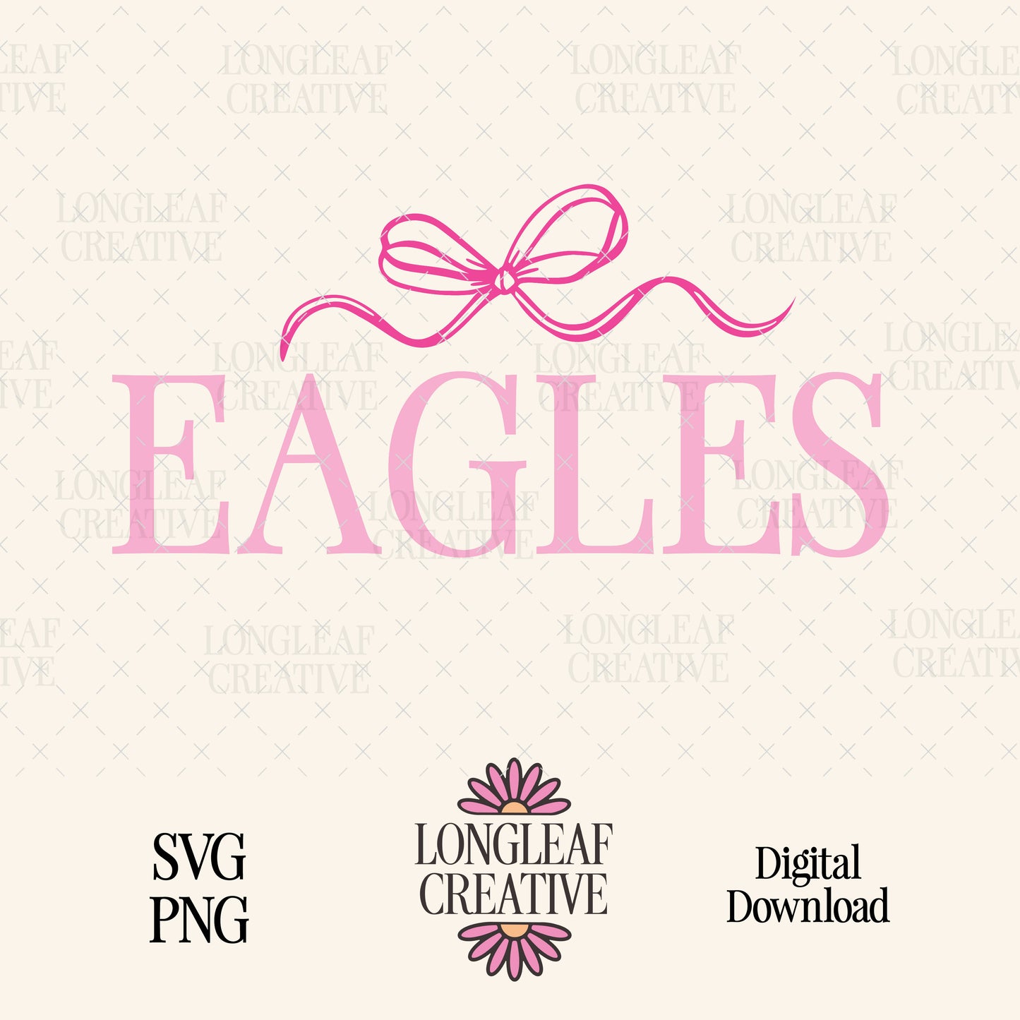 Eagles Bow Mascot SVG Digital Download Design File