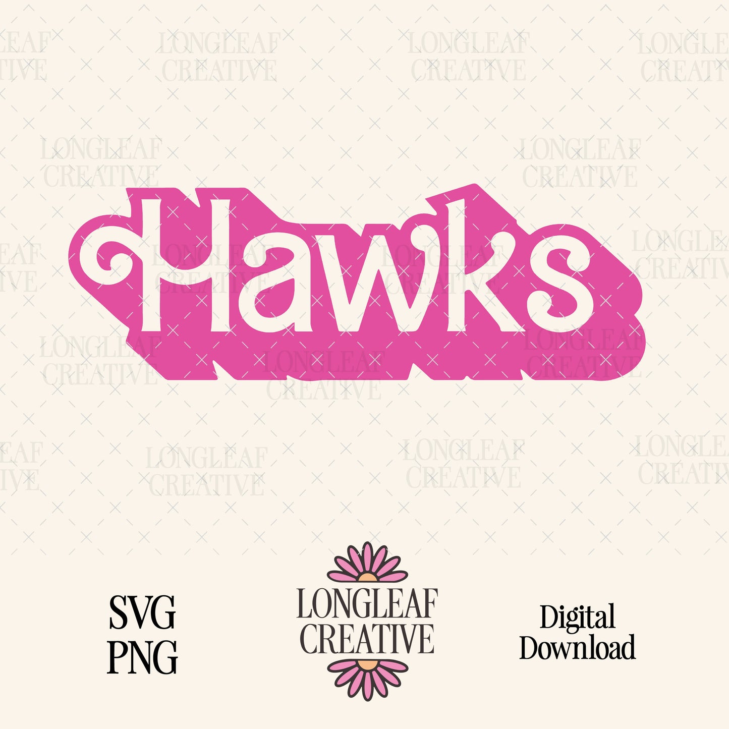 Hawks Mascot Barbie SVG Digital Download Design File