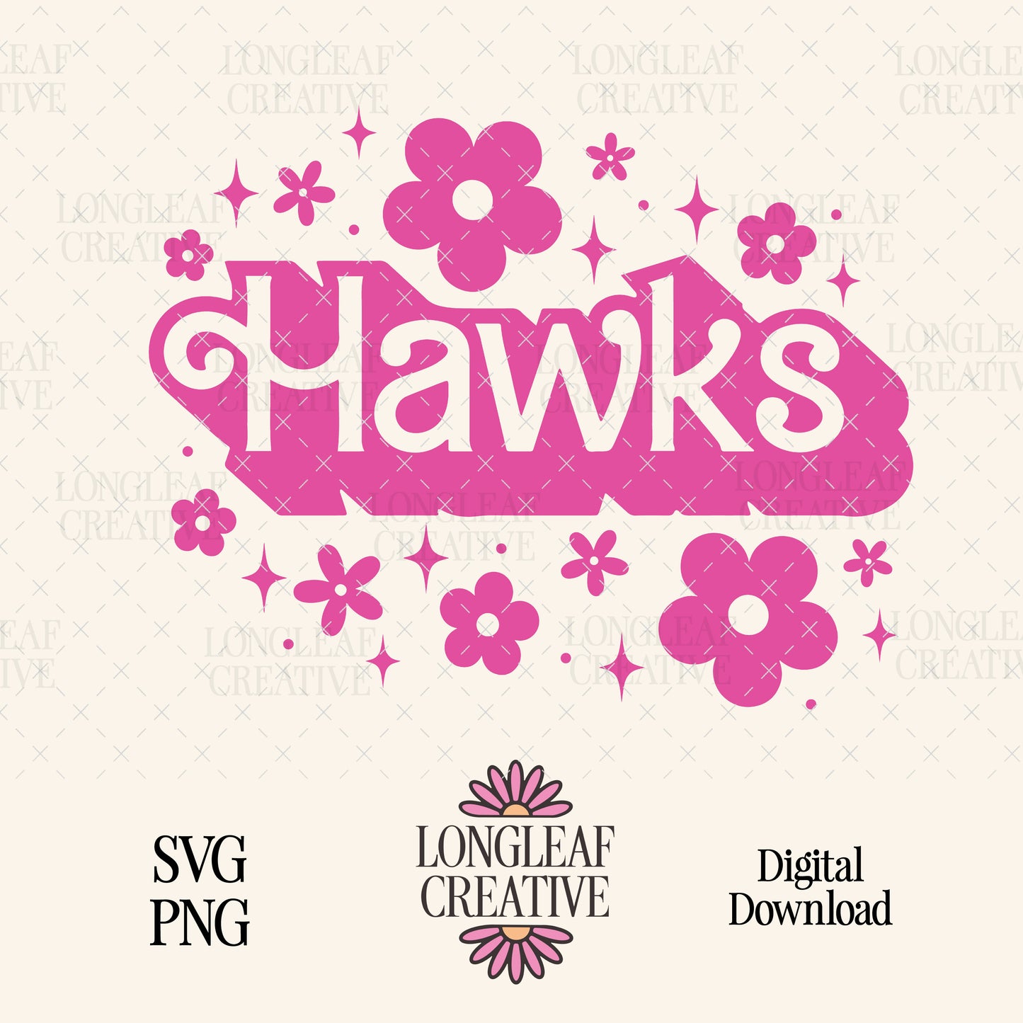 Hawks Mascot Barbie SVG Digital Download Design File