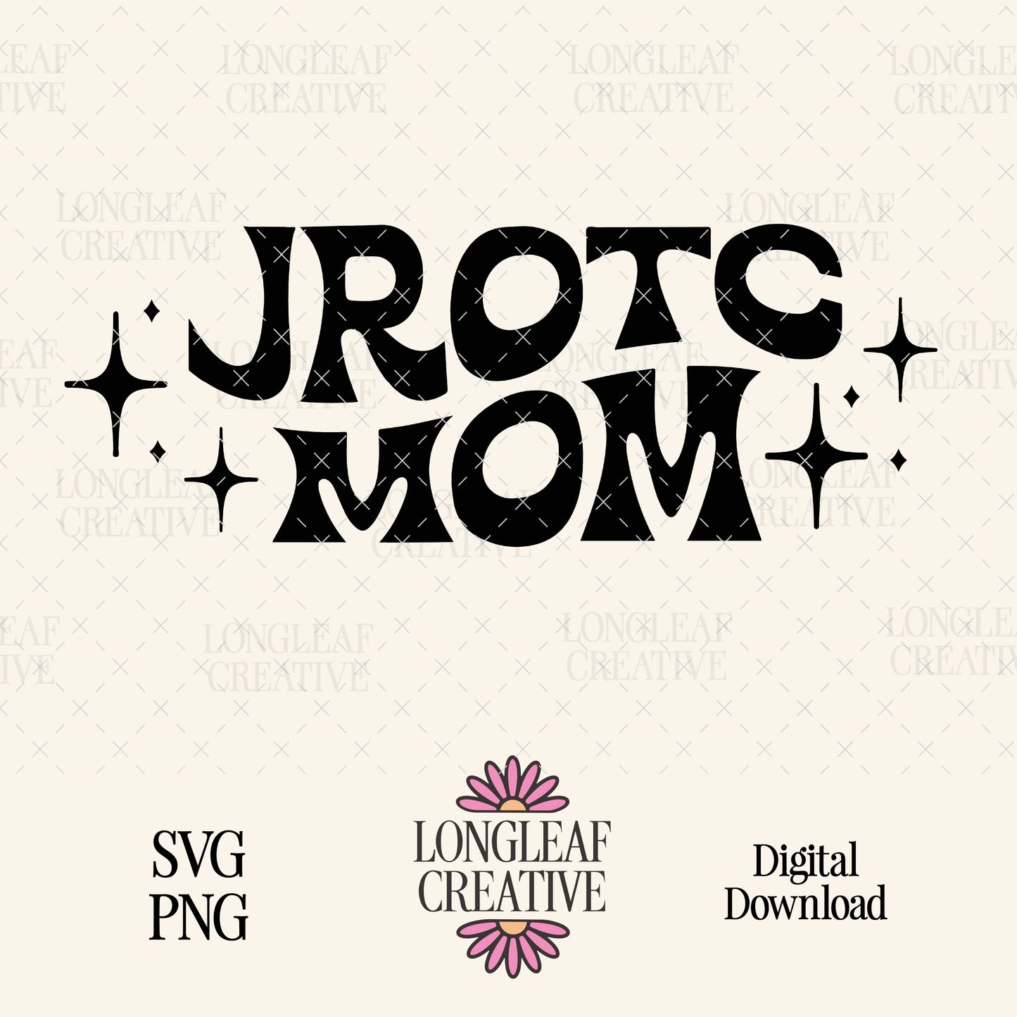 JROTC Mom Retro Stars SVG Digital Download Design File