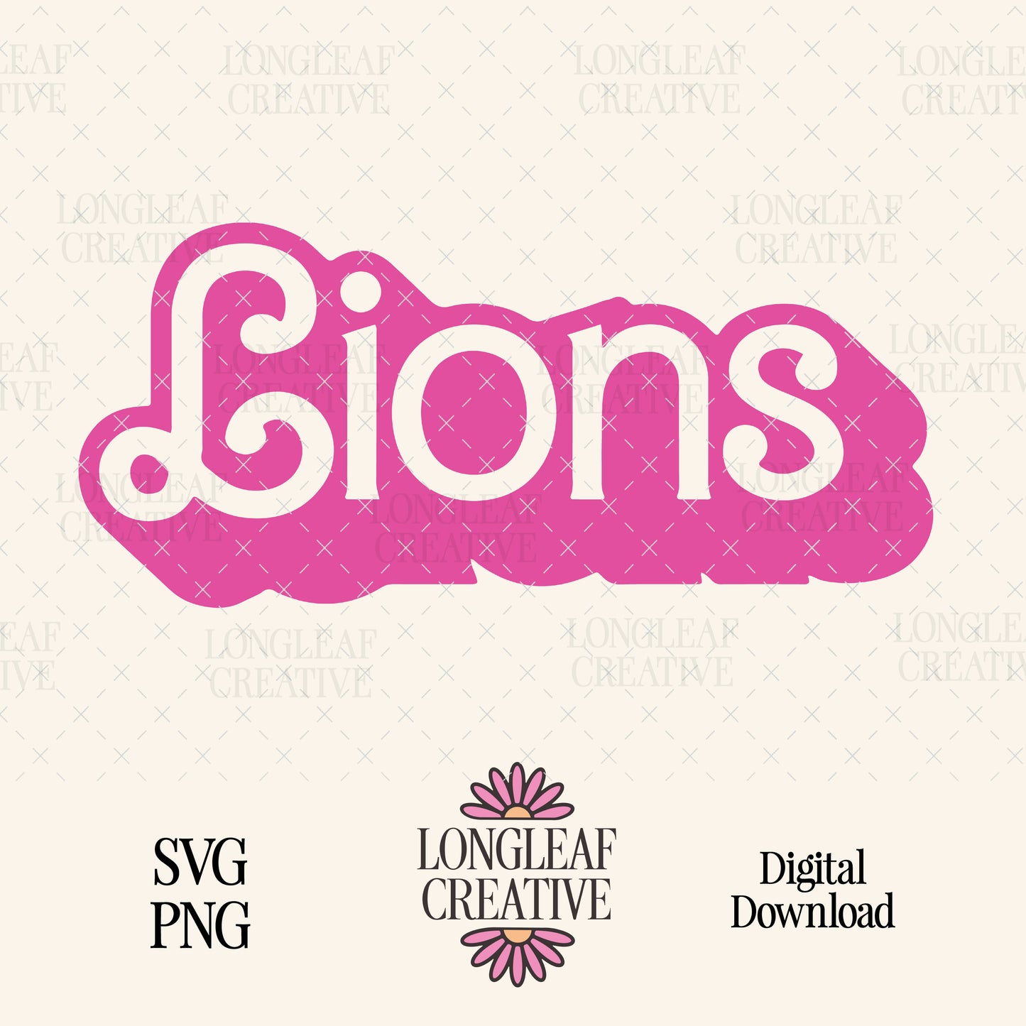 Lions Mascot Barbie SVG Digital Download Design File