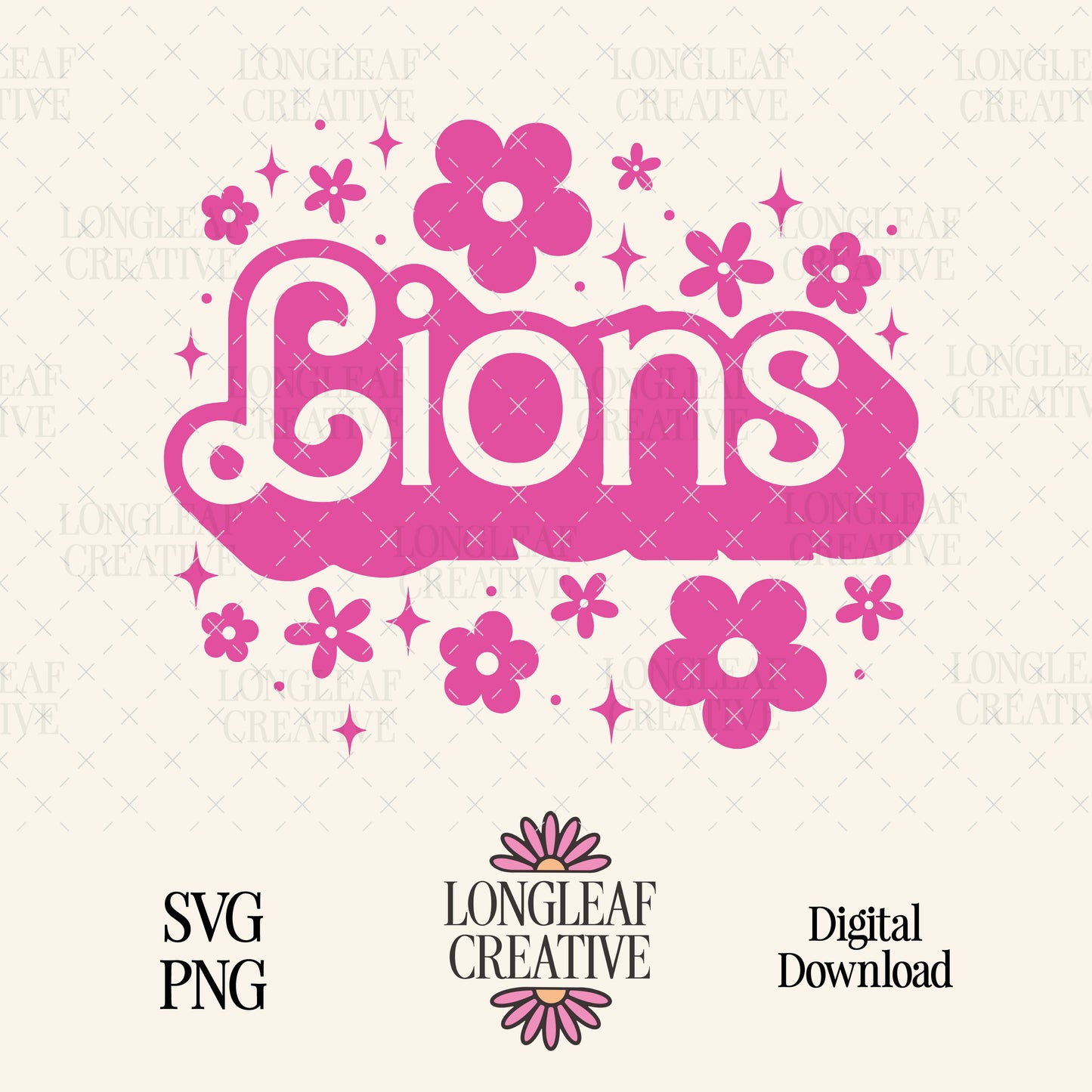 Lions Mascot Barbie SVG Digital Download Design File