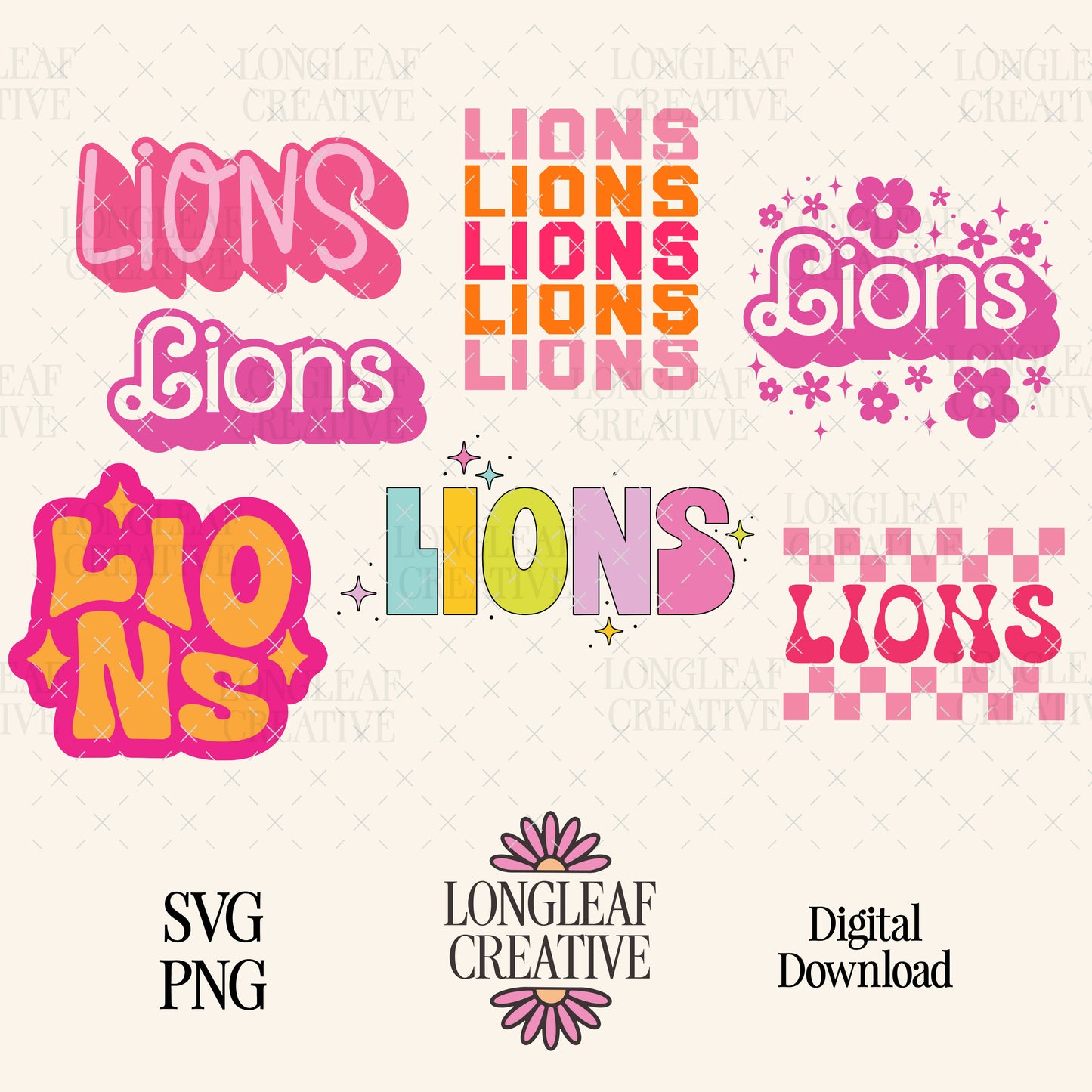 Lions Mascot SVG Bundle