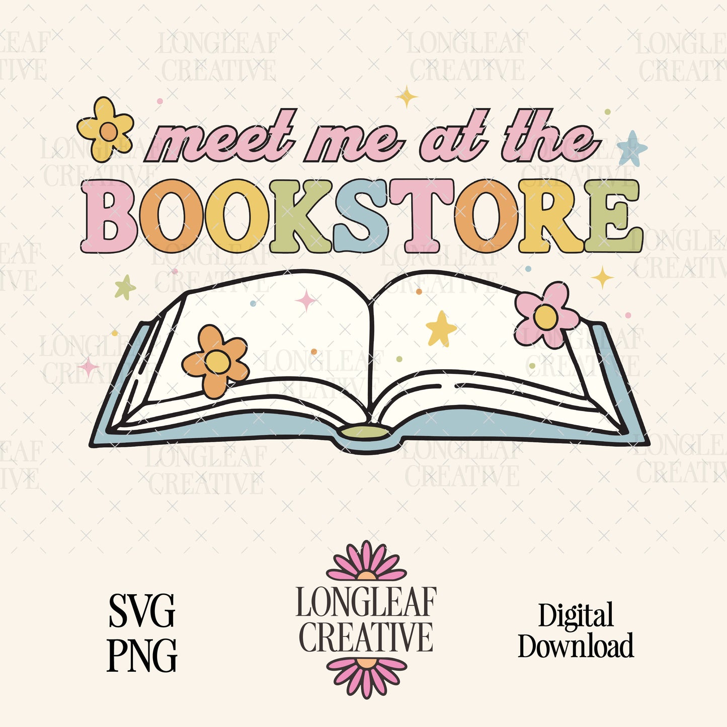 Meet Me at the Bookstore SVG Digital Download Design File
