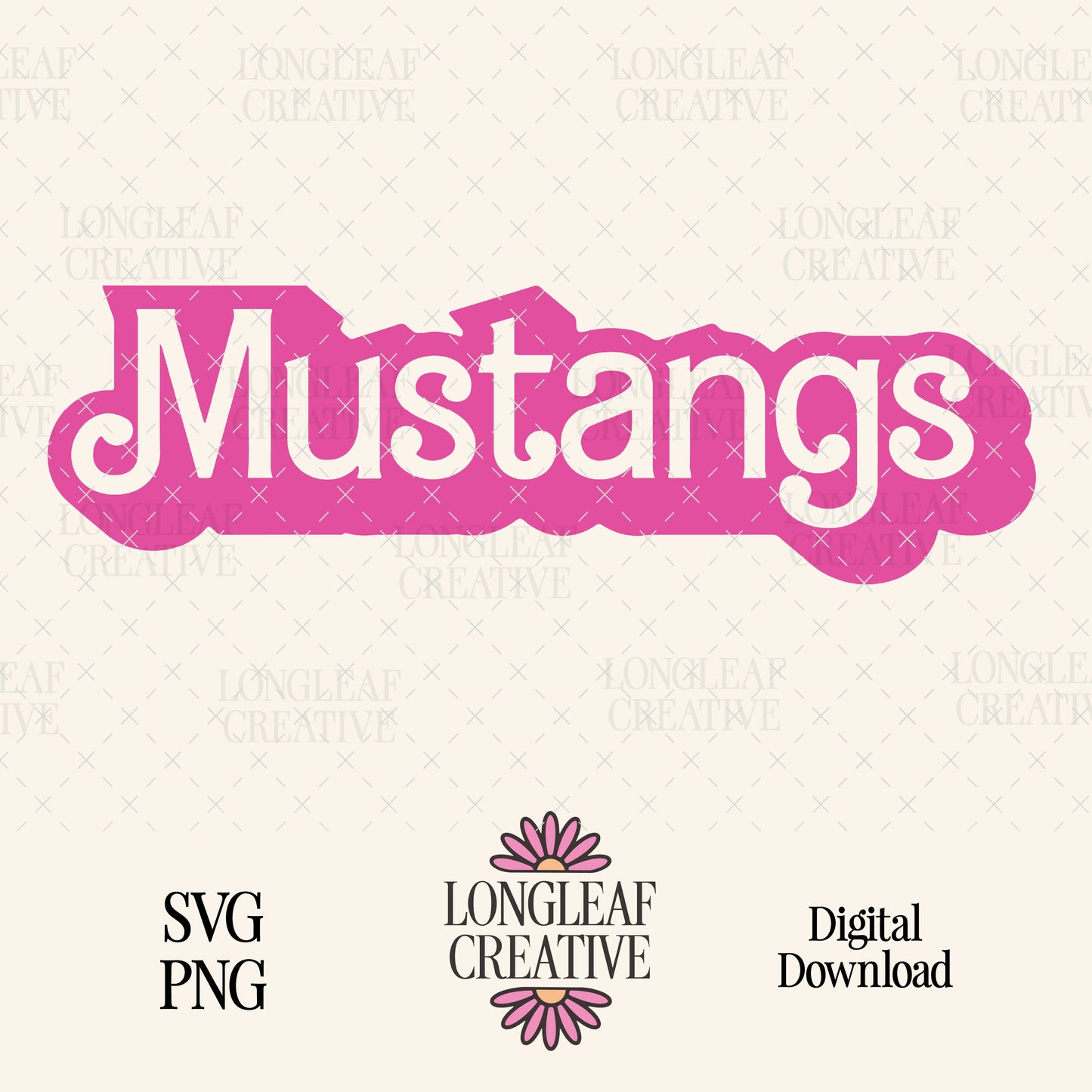 Mustangs Mascot Barbie SVG Digital Download Design File