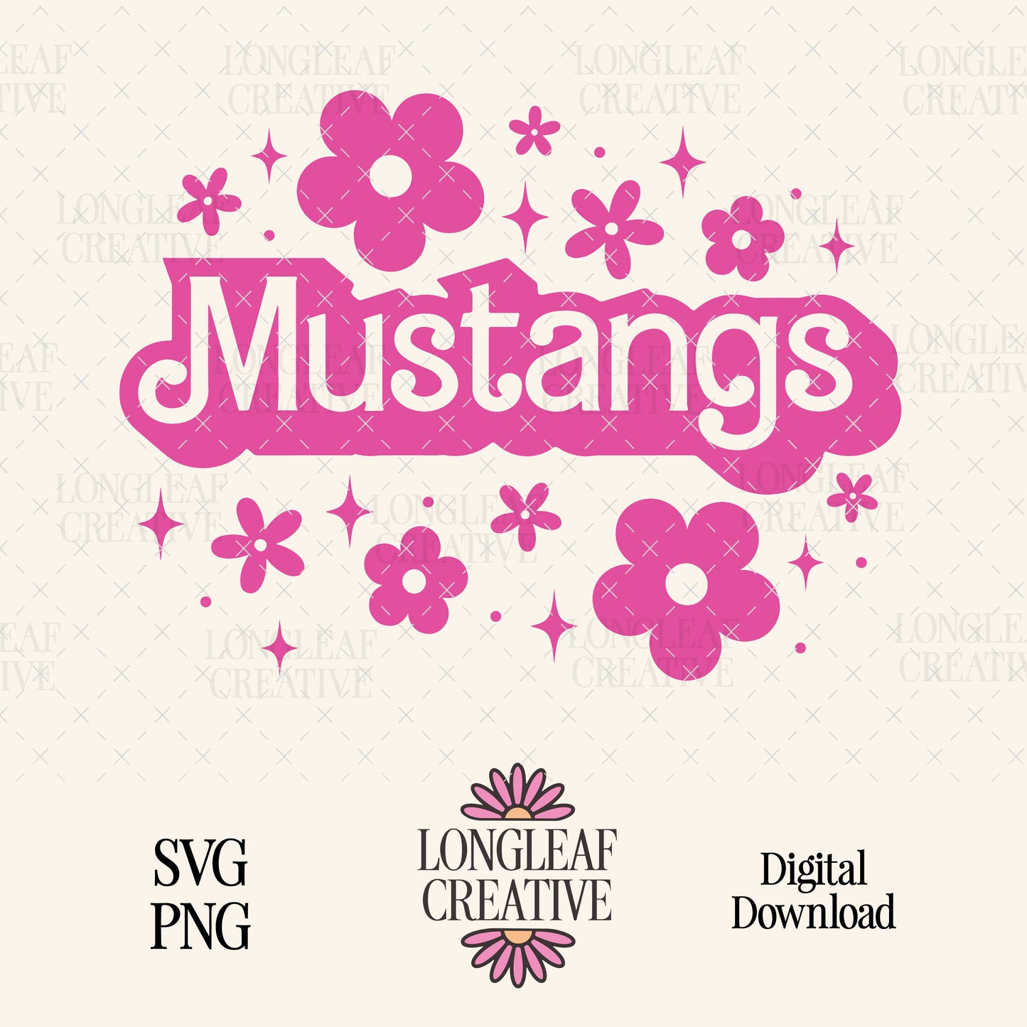 Mustangs Mascot Barbie SVG Digital Download Design File