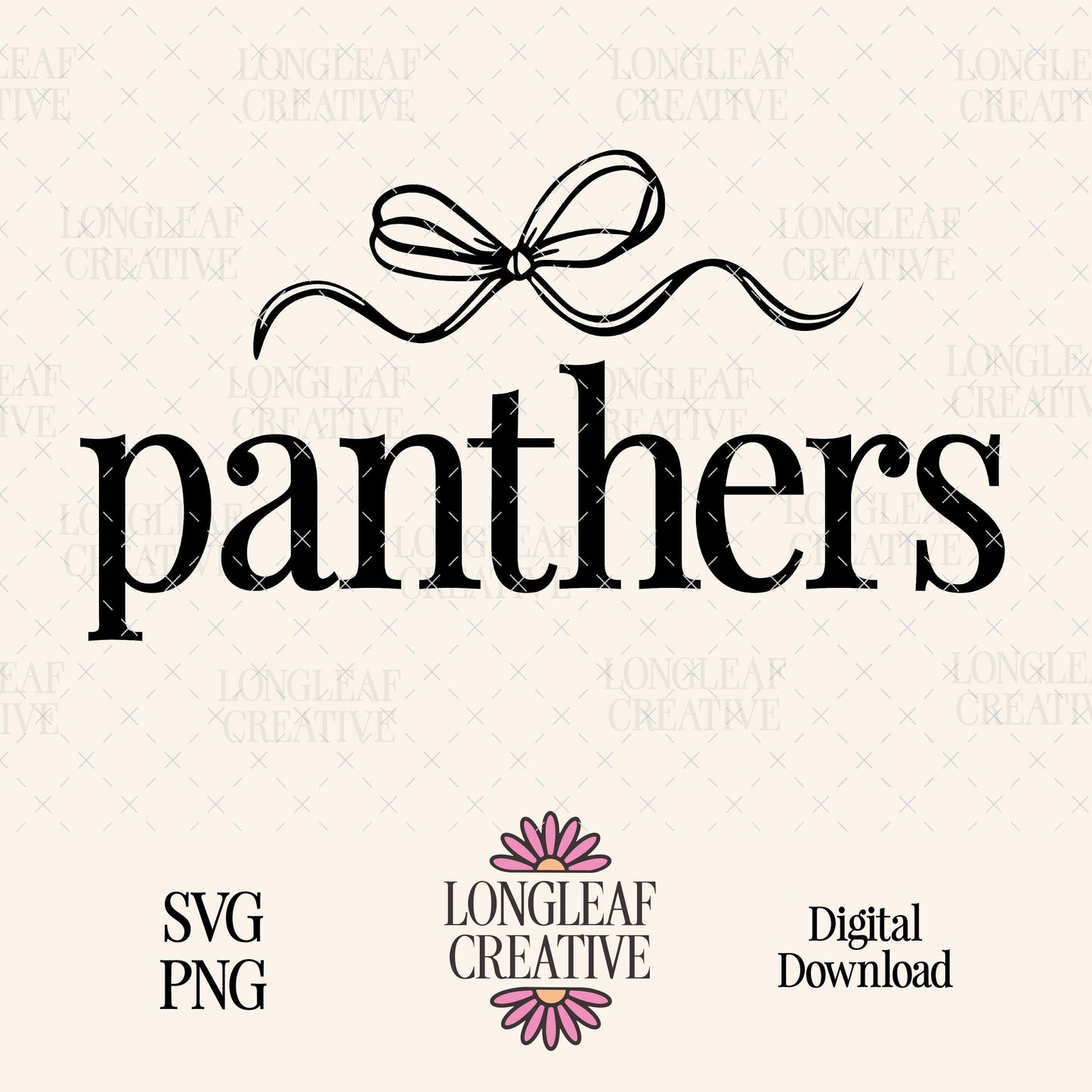 Panthers Bow Mascot SVG Digital Download Design File