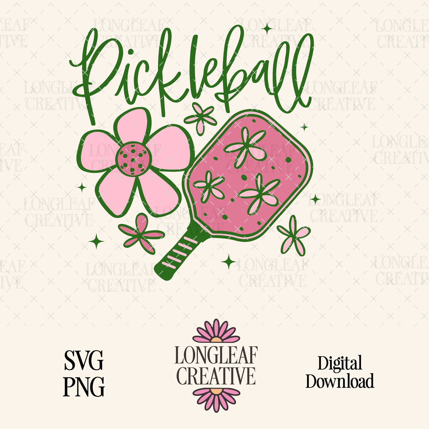 Pickleball Flowers SVG Digital Download Design File