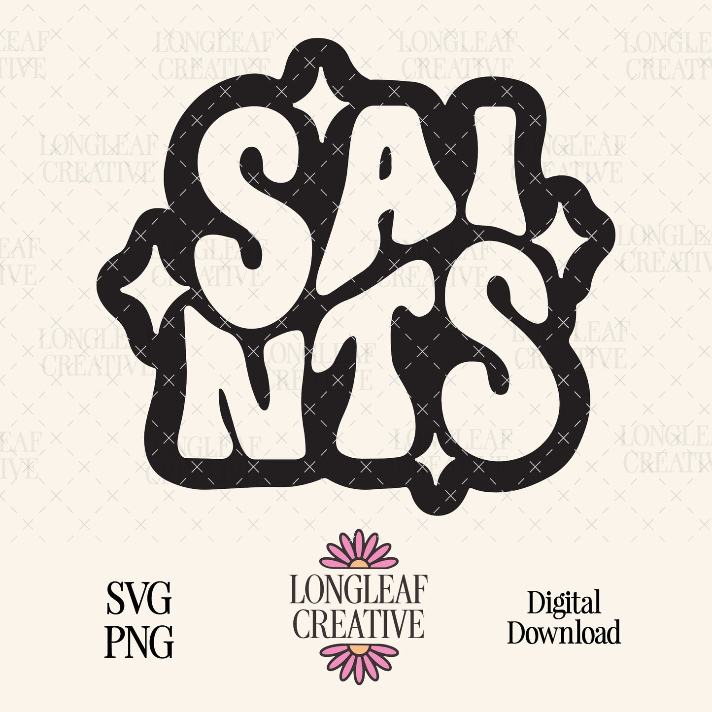 Saints Retro Stars Mascot SVG Digital Download Design File