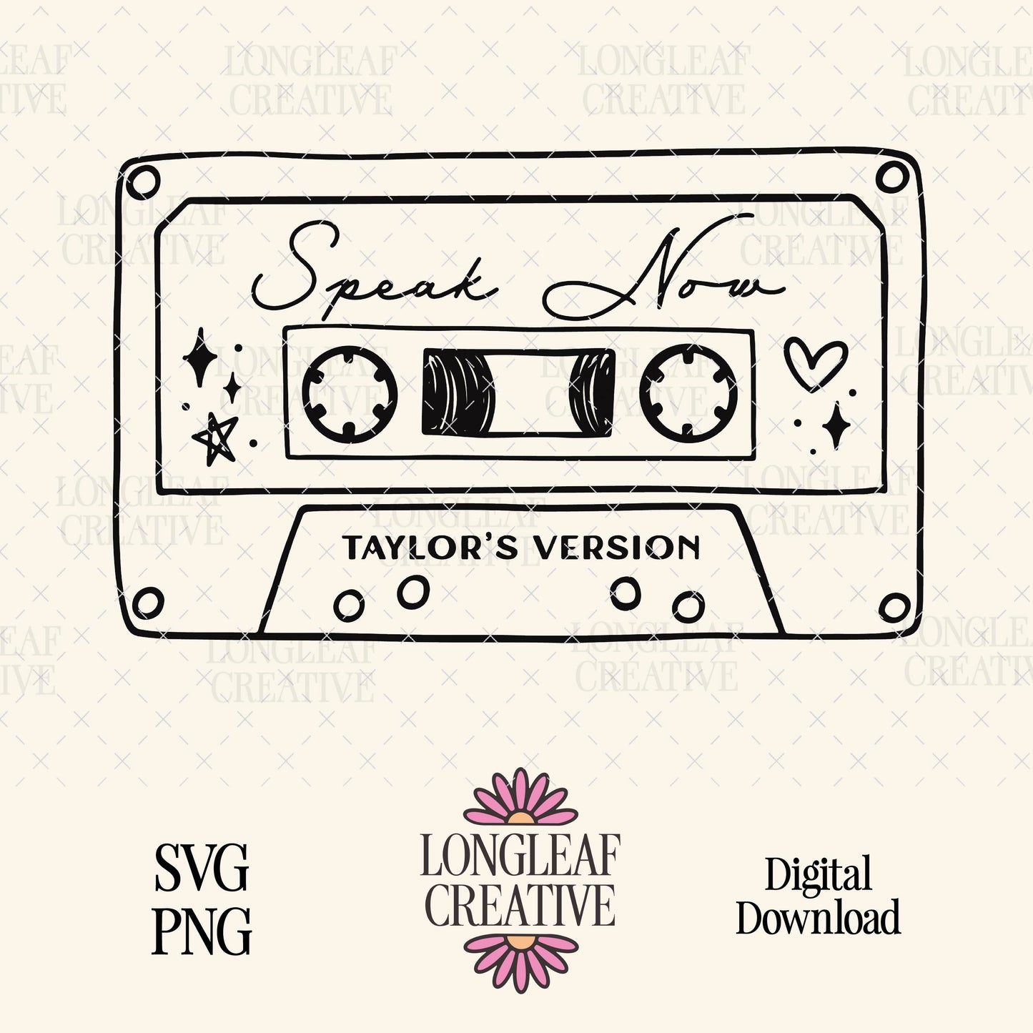 Speak Now Taylor's Version Mixtape SVG Digital Download Design File