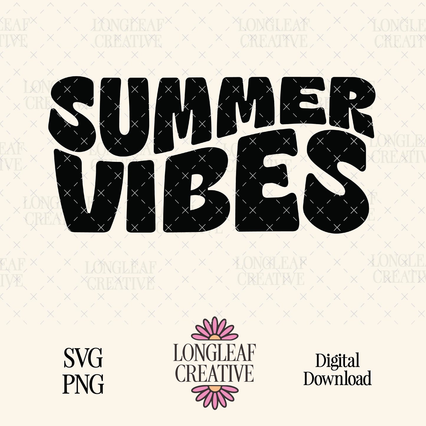 Summer Vibes Retro SVG Digital Download Design File