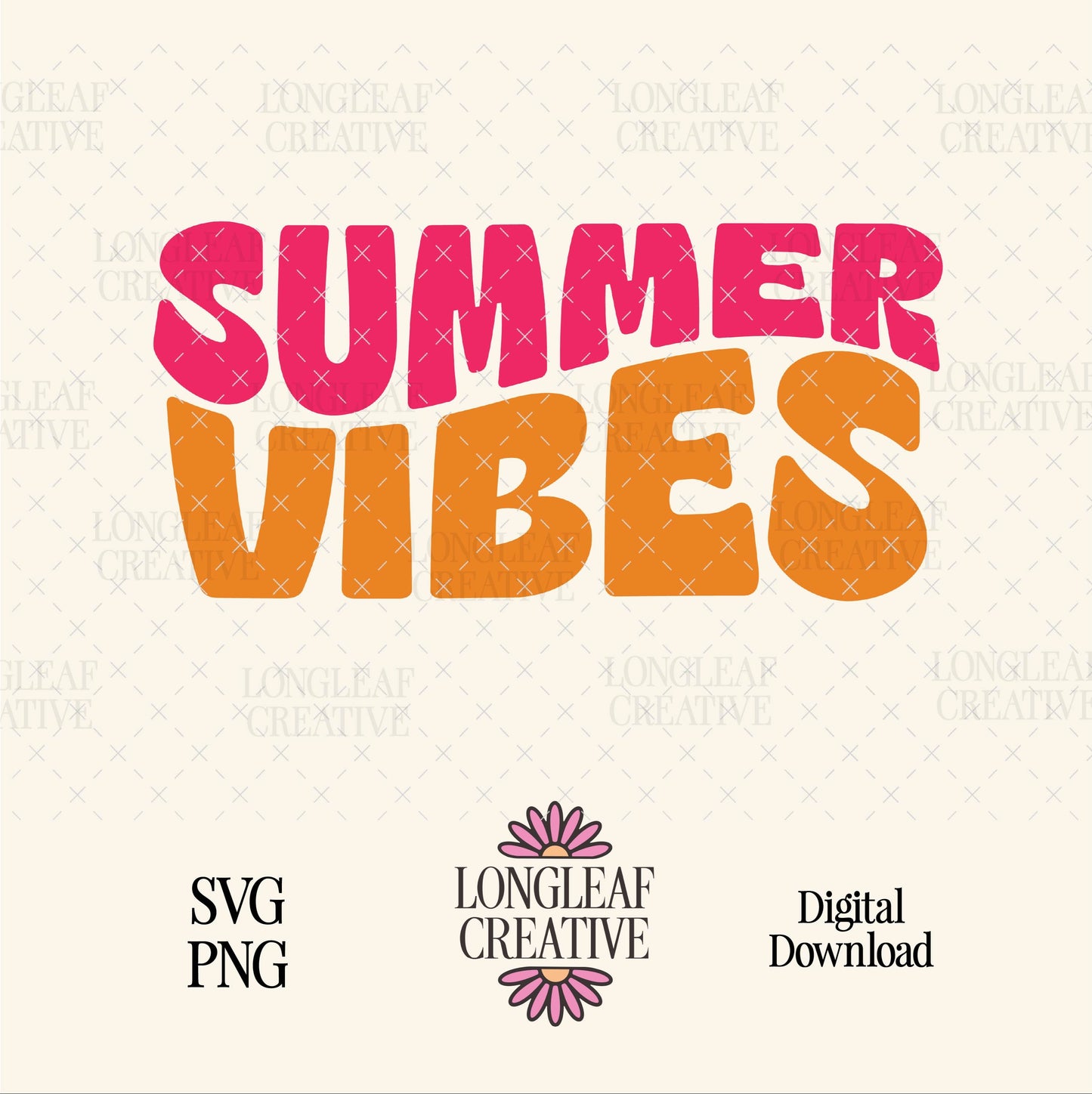 Summer Vibes Retro SVG Digital Download Design File