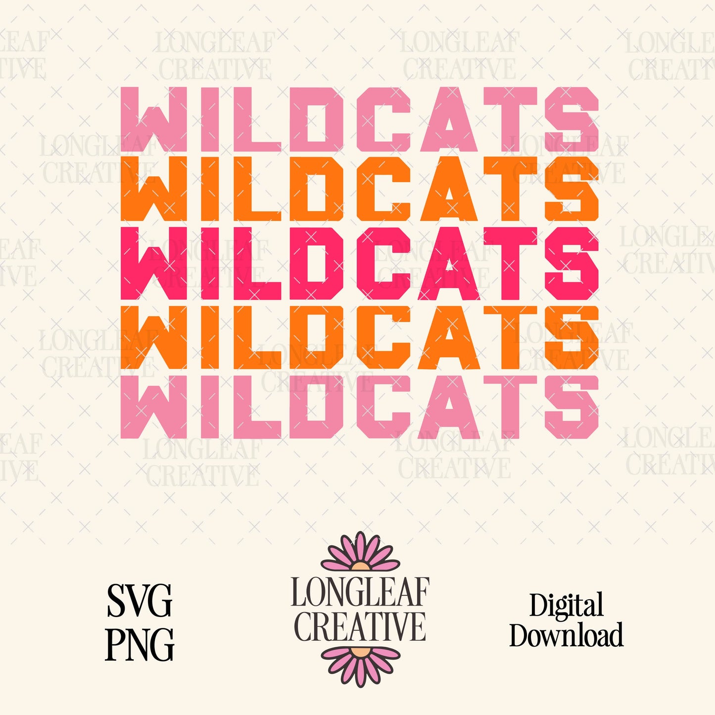 Wildcats Block Letter Mascot SVG Digital Download Design File