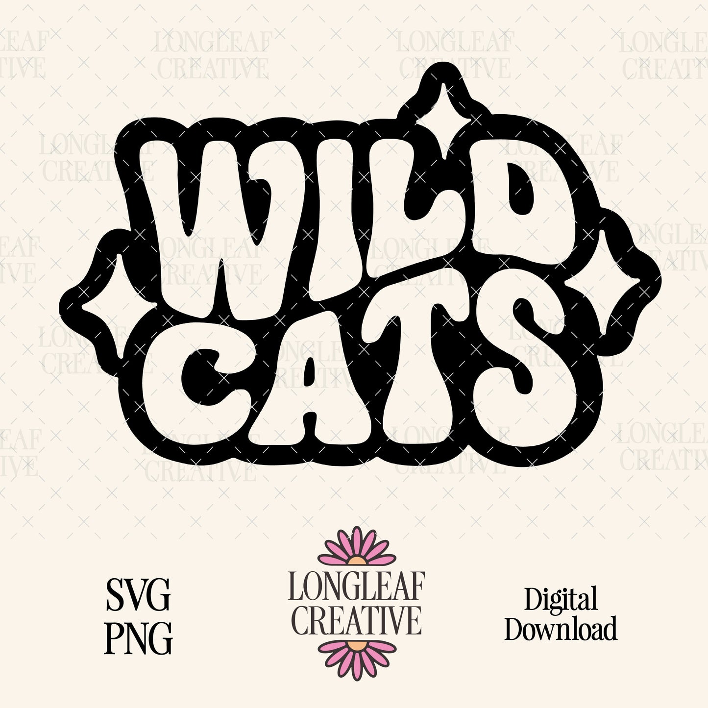 Wildcats Retro Mascot SVG Digital Download Design File