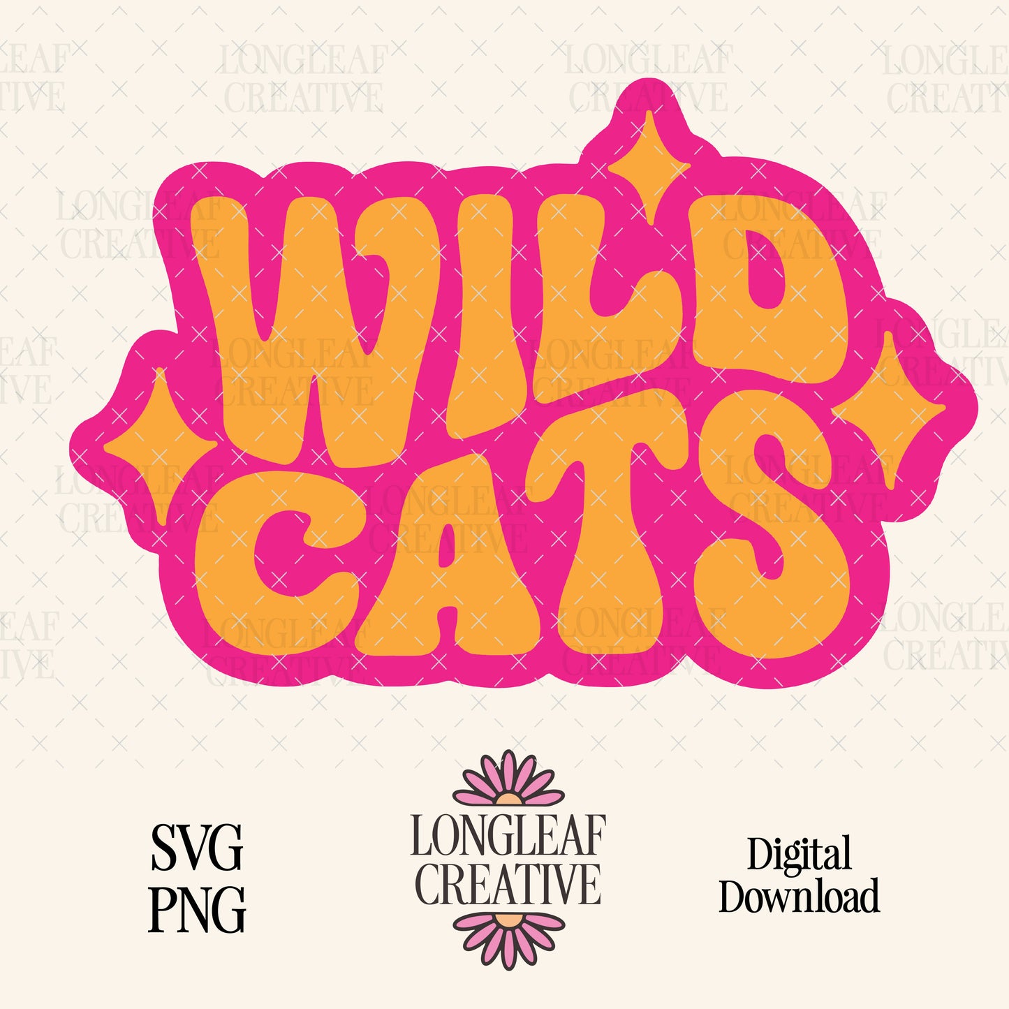 Wildcats Retro Mascot SVG Digital Download Design File