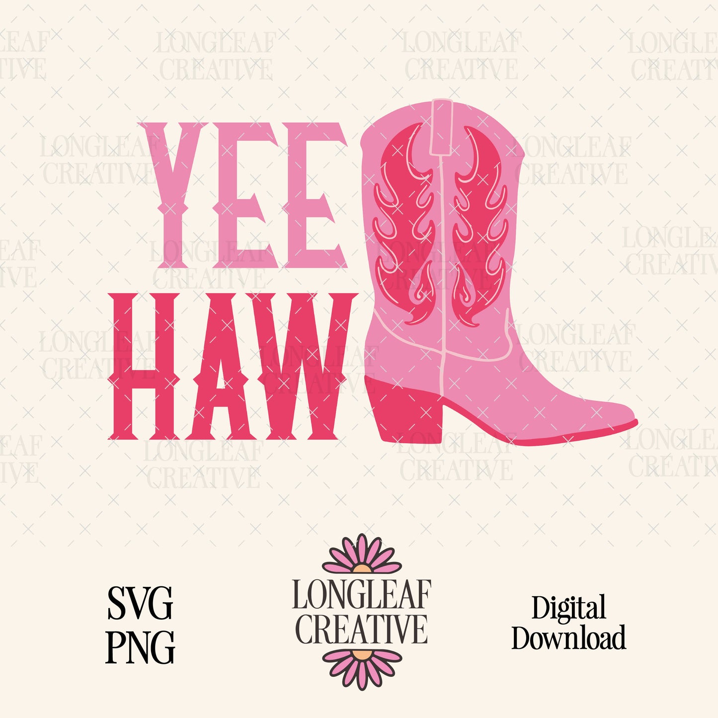 Yee Haw Country Western Cowgirl SVG Digital Download Design File