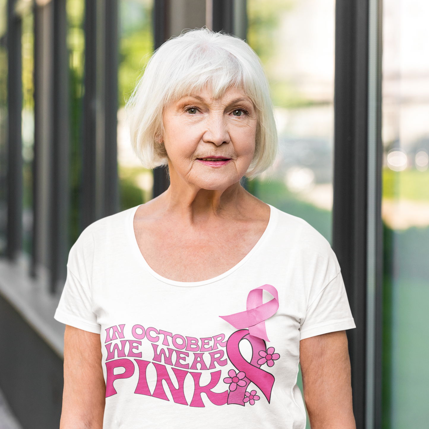 In October We Wear Pink Breast Cancer Awareness SVG Digital Download Design File