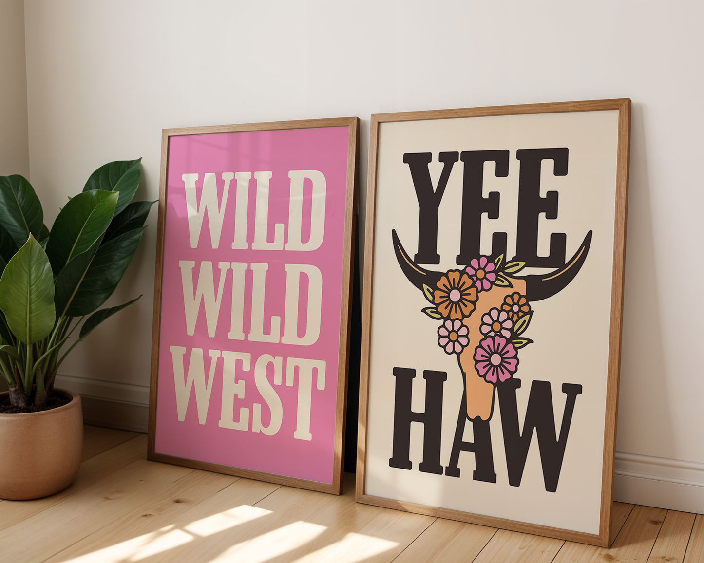 YeeHaw Steer Western Digital Art Print Download