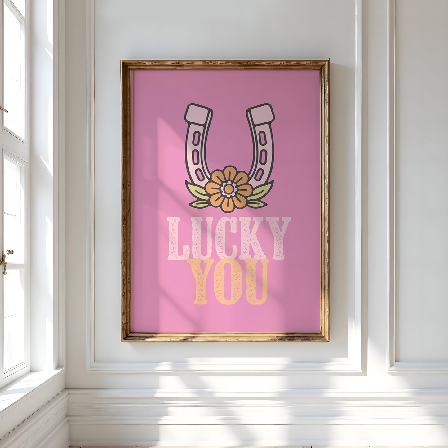 Set of 5 Country Western Pink and Orange Art Prints 3 Digital Art Print Download