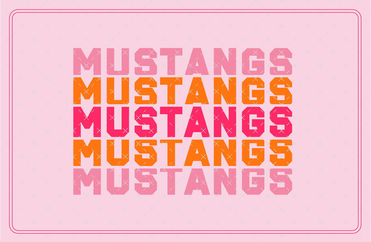 Mustangs Block Letter Mascot SVG Digital Download Design File