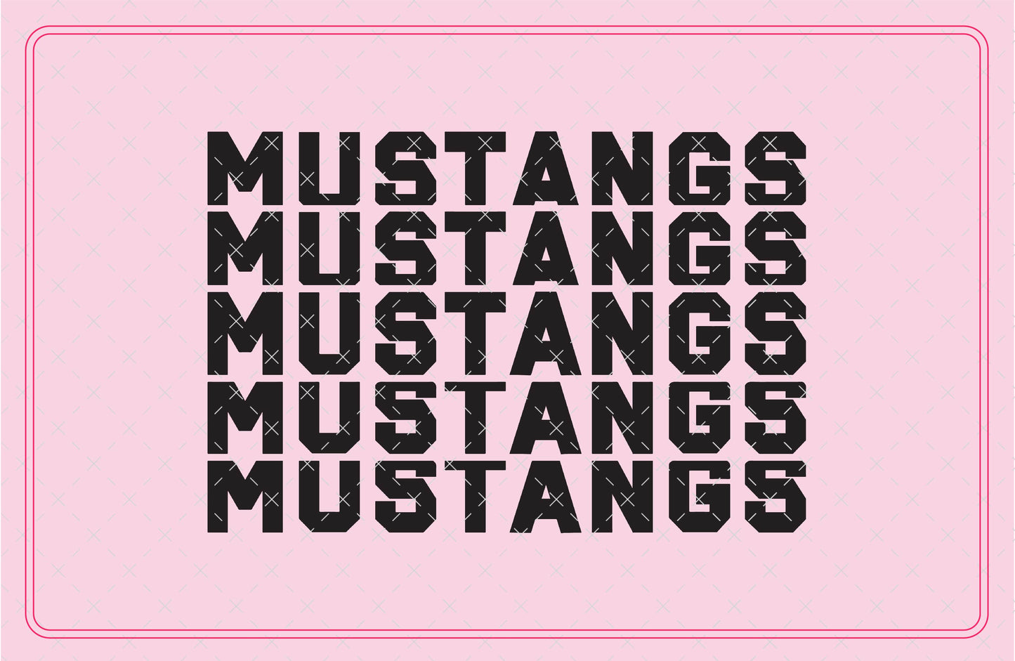 Mustangs Block Letter Mascot SVG Digital Download Design File