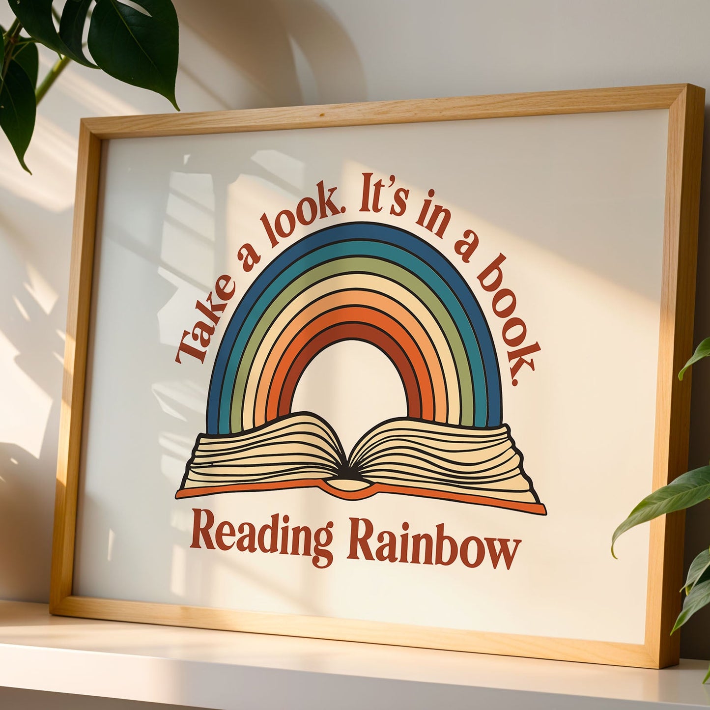 Take a look, it's in a book, Reading Rainbow Digital Art Print Download
