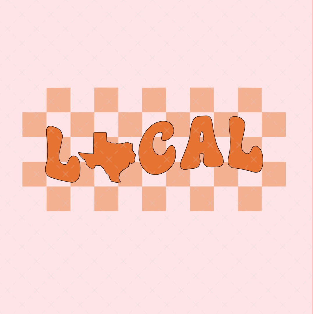 Texas Retro Checkerboard SVG Digital Download Design File